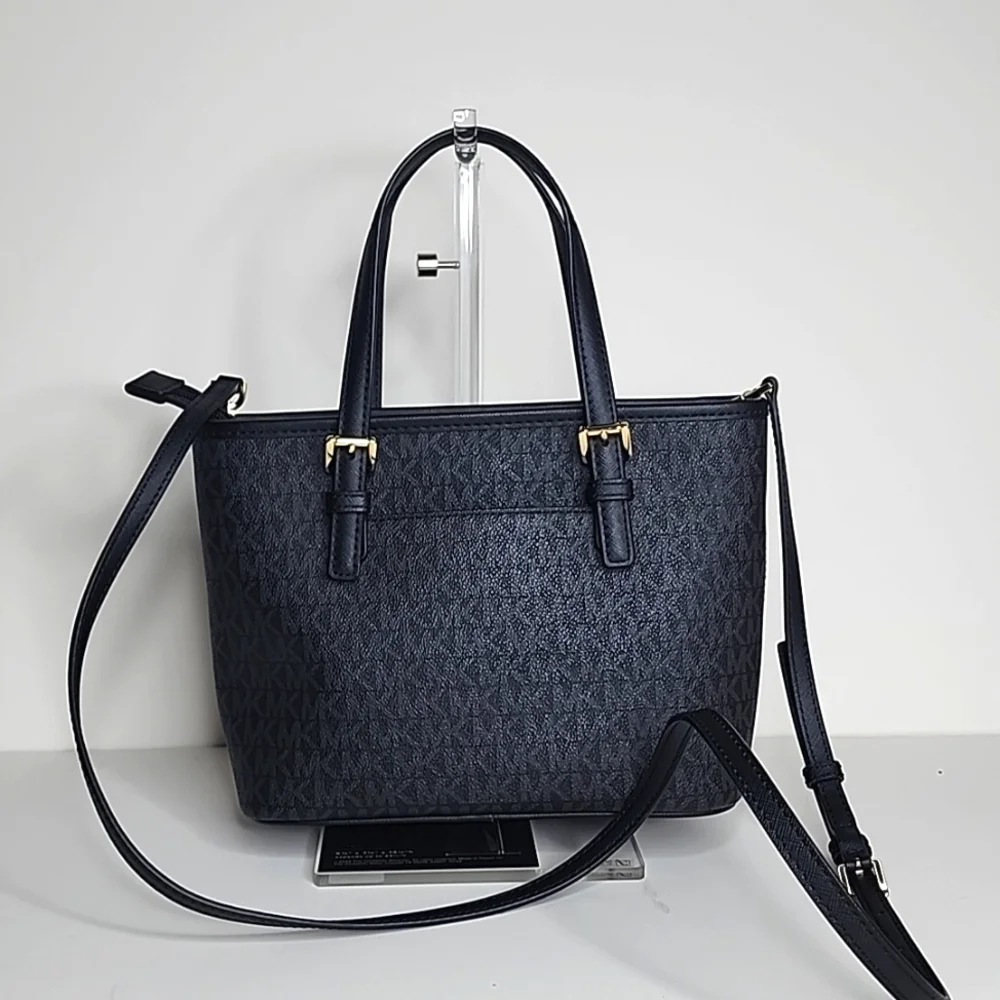 Michael Kors Jet Set Travel Extra-Small Logo Top-Zip Tote Bag - Picture 3 of 15